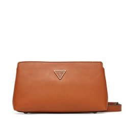 Torebka Guess. Brązowe listonoszki damskie Guess, z aplikacjami, bez dodatków. Za 399.99 zł.