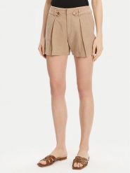 Guess Szorty materiałowe W5GD1J WG8N0 Beżowy Relaxed Fit. Brązowe szorty damskie Guess, z aplikacjami, z lyocellu. Za 239.99 zł.