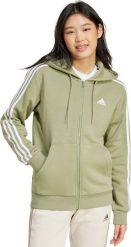 Adidas Bluza damska adidas Essentials 3-Stripes Full-Zip Fleece Hoodie oliwkowa JP2352 M. Zielone bluzy damskie Adidas, m, bez wzorów, bez ramiączek, bez kaptura. Za 224.52 zł.