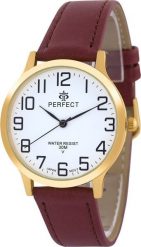 Zegarek Perfect Męski zegarek naręczny klasyczny na skórzanym brązowym pasku Perfect 228. Brązowe zegarki męskie Perfect, bez wzorów. Za 51.99 zł.