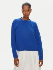 Weekend Max Mara Sweter Gabbia 2425366162 Granatowy Regular Fit. Niebieskie swetry nierozpinane damskie Weekend Max Mara, s, bez wzorów, z wełny, bez kołnierzyka, bez ramiączek. Za 559.99 zł.