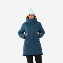Kurtka narciarska damska Wedze 500 Warm Long. Niebieskie kurtki sportowe damskie WED'ZE, na zimę, xl, bez wzorów, bez ramiączek, bez kaptura, narciarskie. Za 599.99 zł.