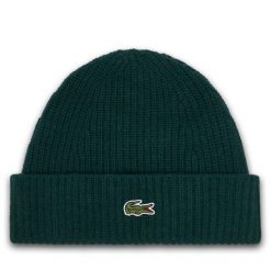 Czapka Lacoste. Zielone czapki męskie Lacoste, na zimę, bez wzorów. Za 284.99 zł.