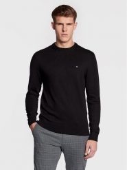 Tommy Hilfiger Sweter Pima MW0MW28046 Czarny Regular Fit. Czarne swetry męskie Tommy Hilfiger, m, bez wzorów, z bawełny, bez kołnierzyka, bez ramiączek. Za 439.99 zł.