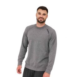 Bluza męska wełniana OUTDOOR MERINO. Szare bluzy męskie Brubeck, m, bez wzorów, z elastanu, sportowe, bez ramiączek, bez kaptura. Za 249.00 zł.