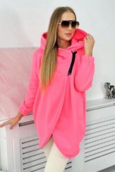 Bluza z krótkim suwakiem różowy neon. Czerwone bluzy damskie KESI, l, bez wzorów, z bawełny, bez ramiączek, bez kaptura. Za 355.46 zł.