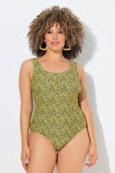 Damskie Strój kąpielowy kropki bez miękkich miseczek okrągły dekolt. Zielone stroje kąpielowe damskie Ulla Popken, plus size, bez wzorów, z elastanu. Za 159.99 zł.