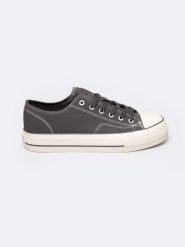 Trampki męskie niskie szare RR174324 902. Szare trampki męskie BIG STAR, bez wzorów, z gumy, eleganckie, bez zapięcia. W wyprzedaży za 89.00 zł.