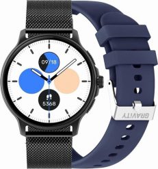 Smartwatch Gravity GT12-5 Czarny (GT12-2). Czarne zegarki smartwatch Gravity, bez wzorów. Za 166.62 zł.