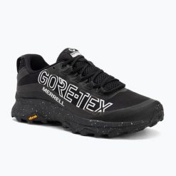 Buty turystyczne męskie Merrell Moab Speed GTX SE. Czarne buty zimowe męskie Merrell, bez wzorów, bez obcasa, bez zapięcia. Za 659.99 zł.