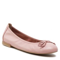 Baleriny Caprice. Czerwone balerinki damskie Caprice, bez wzorów, bez obcasa, bez zapięcia. Za 169.99 zł.