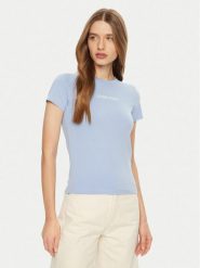 Guess Jeans T-Shirt W4YI01 J1314 Błękitny Regular Fit. Niebieskie t-shirty damskie Guess Jeans, xs, z aplikacjami, z bawełny, bez kołnierzyka, bez ramiączek. Za 89.99 zł.