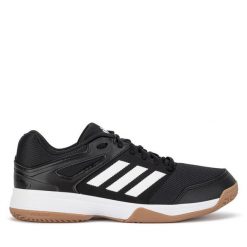 Buty halowe adidas. Czarne buty sportowe męskie Adidas, bez wzorów, bez zapięcia. Za 239.99 zł.