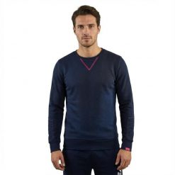 Bluza bawełniana damska NEBI niebieska. Czerwone bluzy damskie Legea, bez wzorów, z bawełny, sportowe, bez ramiączek, bez kaptura. Za 86.00 zł.