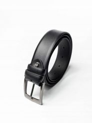 Pasek skórzany Rovicky [D] BOM-01-D1 czarny. Czarne paski męskie ROVICKY, ze skóry, klasyczne. Za 35.99 zł.