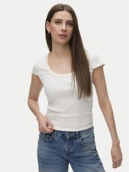 Vero Moda T-Shirt Chloe 10344953 Biały Slim Fit. Białe t-shirty damskie Vero Moda, xs, bez wzorów, z bawełny, bez kołnierzyka, bez ramiączek. Za 69.99 zł.