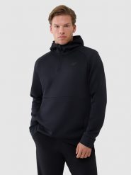 4F Bluza treningowa regular szybkoschnąca męska - czarna M. Czarne bluzy sportowe męskie 4F, m, bez wzorów, z dzianiny, z kapturem, do biegania. W wyprzedaży za 149.99 zł.