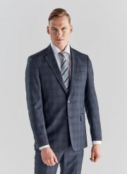 PAKO LORENTE – Granatowa marynarka garniturowa P21WP-3G-035-G. Garnitury męskie Pako Lorente, bez wzorów, z wełny. Za 499.99 zł.