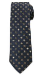 Stylowy Krawat Męski w Groszki i Słoneczka - Chattier, Ciemny Niebieski. Niebieskie krawaty i muchy Chattier, bez wzorów, z tkaniny, eleganckie. Za 49.00 zł.