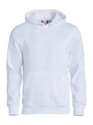 Clique Basic Hoody Junior – bluza z kapturem biała, materiał anti-pilling –. Białe bluzy damskie CLIQUE, bez wzorów, z bawełny, bez ramiączek, z kapturem. Za 144.85 zł.