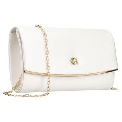 Kopertówka damska wykonana z tkaniny syntetycznej w białym kolorze, zawieszona na łańcuszku Rovicky R-XS028-3. Białe torebki do ręki damskie ROVICKY, bez wzorów, z syntetyku, bez dodatków. Za 54.99 zł.