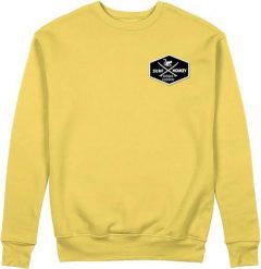 Bluza z naszywką – okrągły dekolt / dla dorosłych (żółta). Żółte bluzy damskie SURF MONKEY, m, z aplikacjami, z bawełny, klasyczne, bez ramiączek, bez kaptura. Za 269.95 zł.