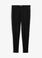 Legginsy z dzianiny punto di roma. Czarne legginsy damskie bonprix, bez wzorów, z dzianiny. Za 129.99 zł.