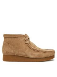 Clarks Botki WallabeeEvoBt 261747444 Beżowy. Brązowe botki damskie Clarks, bez wzorów, ze skóry, bez obcasa, na płaskiej podeszwie, bez zapięcia. Za 519.99 zł.