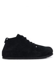 Birkenstock Trzewiki Dundee 1032823 Czarny. Czarne botki damskie Birkenstock, bez wzorów, ze skóry, bez obcasa, na płaskiej podeszwie, bez zapięcia. Za 849.99 zł.
