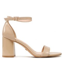 Sandały Lasocki. Brązowe sandały damskie Lasocki, bez wzorów, bez obcasa, na słupku, bez zapięcia. Za 169.99 zł.