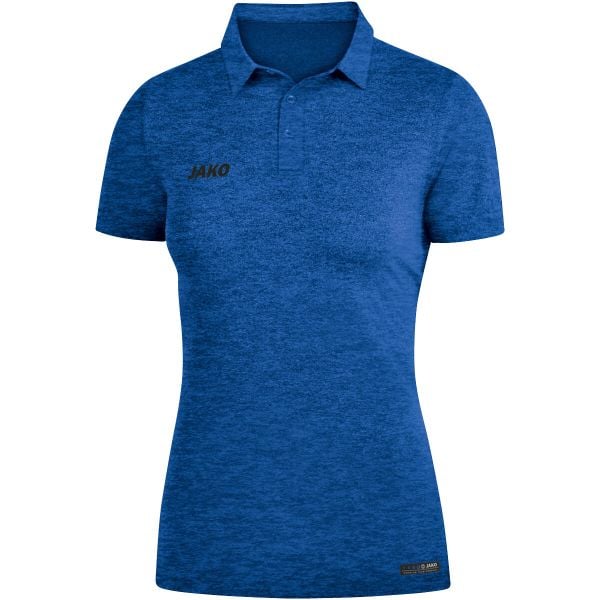 Damska koszulka polo Jako Premium Basic. Niebieskie bluzki damskie Jako, bez wzorów, sportowe, bez kołnierzyka, bez ramiączek. Za 262.00 zł.