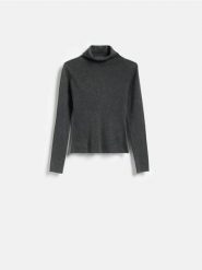 Sweter z wiskozą - ciemnoszary. Szare swetry nierozpinane damskie Reserved, l, bez wzorów, z dzianiny, bez kołnierzyka, bez ramiączek. Za 109.99 zł.