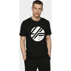 T-shirt męski TSM201 - głęboka czerń. T-shirty męskie 4F, m, bez wzorów, bez kołnierzyka, bez ramiączek. Za 49.99 zł.