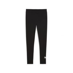 Damskie legginsy ESS METALLIC PUMA Black Metallic Silver. Czarne legginsy damskie Puma, bez wzorów. W wyprzedaży za 94.00 zł.