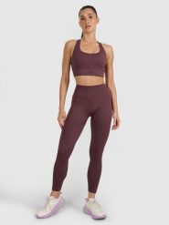 4F Legginsy treningowe bezszwowe damskie - brązowe XS/S. Brązowe legginsy damskie 4F, bez wzorów, z dzianiny. Za 129.99 zł.