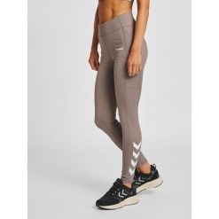 Damskie legginsy mid-rise Hummel MT Chipo. Szare legginsy damskie Hummel, bez wzorów, na fitness i siłownię. Za 167.50 zł.