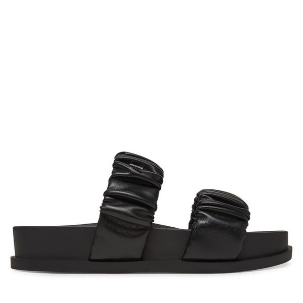 Klapki Armani Exchange. Czarne klapki damskie Armani Exchange, bez wzorów, bez obcasa, bez zapięcia. Za 489.99 zł.