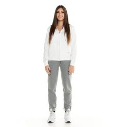 Bluza z kaptur na co dzień na siłownię. Białe bluzy damskie LEONE 1947 APPAREL, xl, bez wzorów, z bawełny, sportowe, bez ramiączek, bez kaptura. Za 246.29 zł.