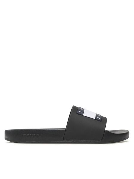 Tommy Jeans Klapki Pool Slide Ess EM0EM01191 Czarny. Czarne klapki męskie Tommy Jeans, bez wzorów, z jeansu, bez zapięcia. Za 119.99 zł.