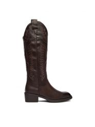 JENNY Kowbojki CEO-HY60231-1 Brązowy. Brązowe kozaki damskie Jenny, bez wzorów, z materiału, bez obcasa, na słupku, bez zapięcia. Za 249.99 zł.