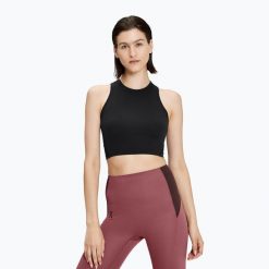 Koszulka damska On Movement Crop. Czarne bluzki damskie On, bez wzorów, sportowe, bez kołnierzyka, bez ramiączek. Za 179.99 zł.