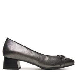 Czółenka Caprice. Szare czółenka damskie Caprice, bez wzorów, bez obcasa, bez zapięcia. Za 279.99 zł.