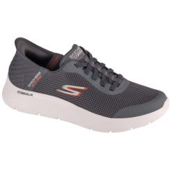 Tenisówki Skechers Model Slip Ins: Go Walk Kolor Szary. Szare trampki męskie Skechers, bez wzorów, z tkaniny, casualowe, bez zapięcia. Za 309.00 zł.