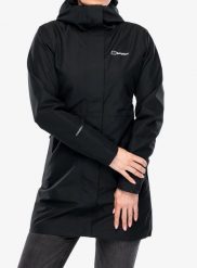 Parka przeciwdeszczowa damska Berghaus Omeara Long Shell Jacket. Czarne parki damskie Berghaus, m, bez wzorów, bez kaptura. Za 702.89 zł.