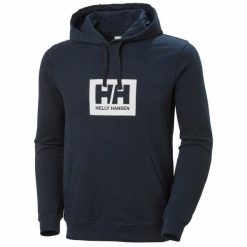 Bluza z kapturem Helly Hansen box. Niebieskie bluzy męskie Helly Hansen, m, bez wzorów, casualowe, bez ramiączek, z kapturem. W wyprzedaży za 268.40 zł.