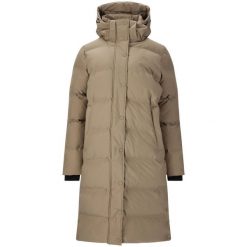 Parka dla kobiet Whistler Adalee. Brązowe parki damskie Whistler, bez wzorów, z puchu, bez kaptura. Za 559.00 zł.
