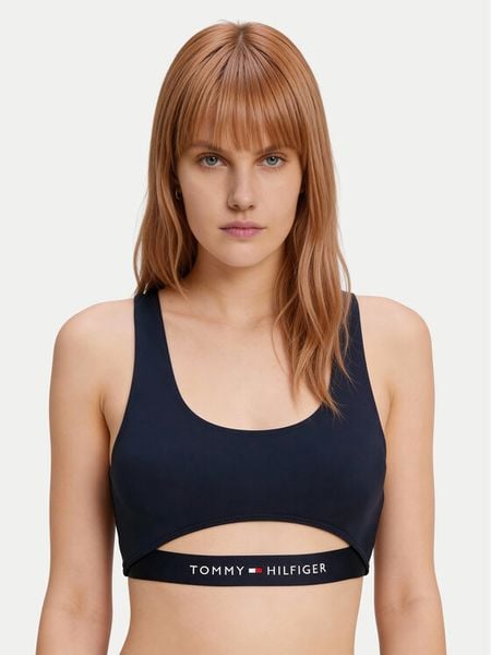 Tommy Hilfiger Góra od bikini UW0UW06359 Granatowy. Niebieskie bikini Tommy Hilfiger, bez wzorów, z syntetyku. Za 122.99 zł.