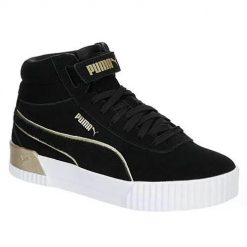 Buty do chodzenia damskie Puma Carina Mid SD Metal V2. Czarne obuwie sportowe damskie Puma, bez wzorów, z materiału, bez zapięcia, trekkingowe. Za 356.00 zł.