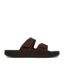 Klapki Quiksilver. Brązowe klapki męskie Quiksilver, bez wzorów, bez zapięcia. Za 159.99 zł.