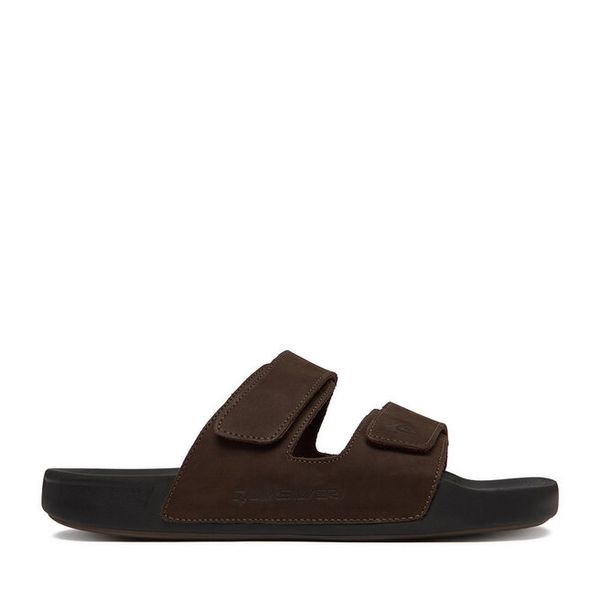 Klapki Quiksilver. Brązowe klapki męskie Quiksilver, bez wzorów, bez zapięcia. Za 159.99 zł.